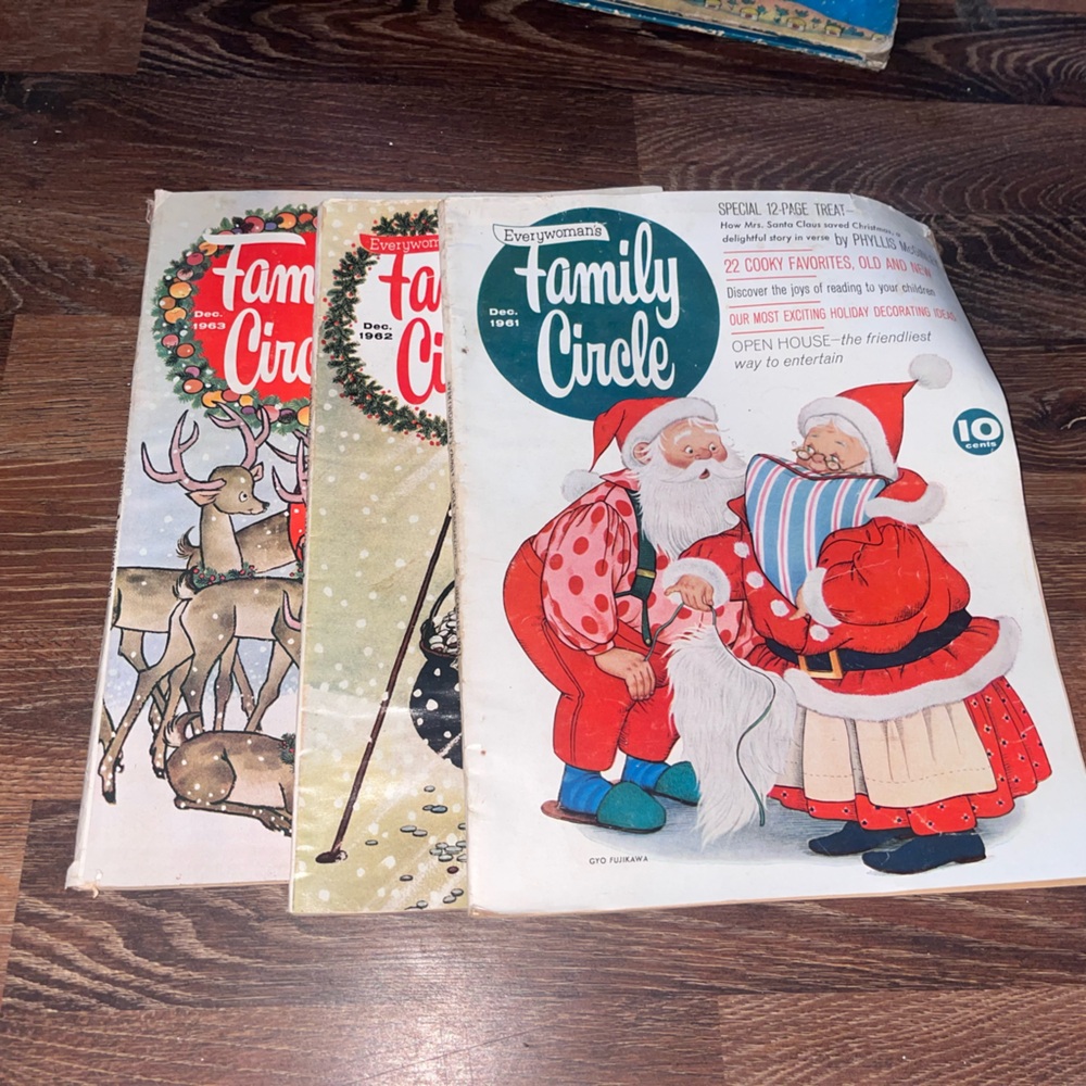 Vintage Family Circle Christmas Magazines 61, 62 & 63
